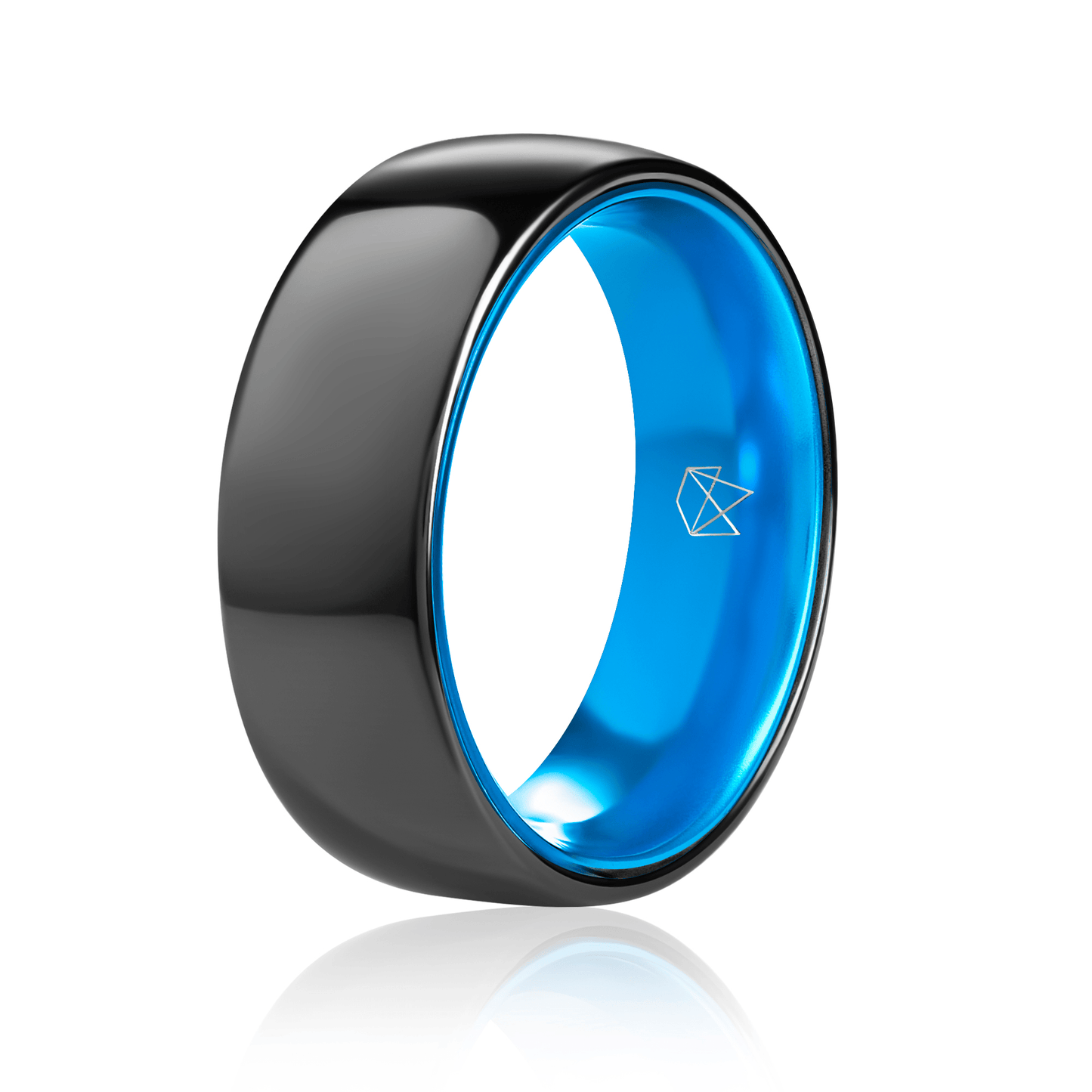 Black Ceramic Ring - Resilient Blue