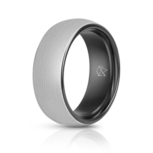 Silver Tungsten Ring - Black EMBR