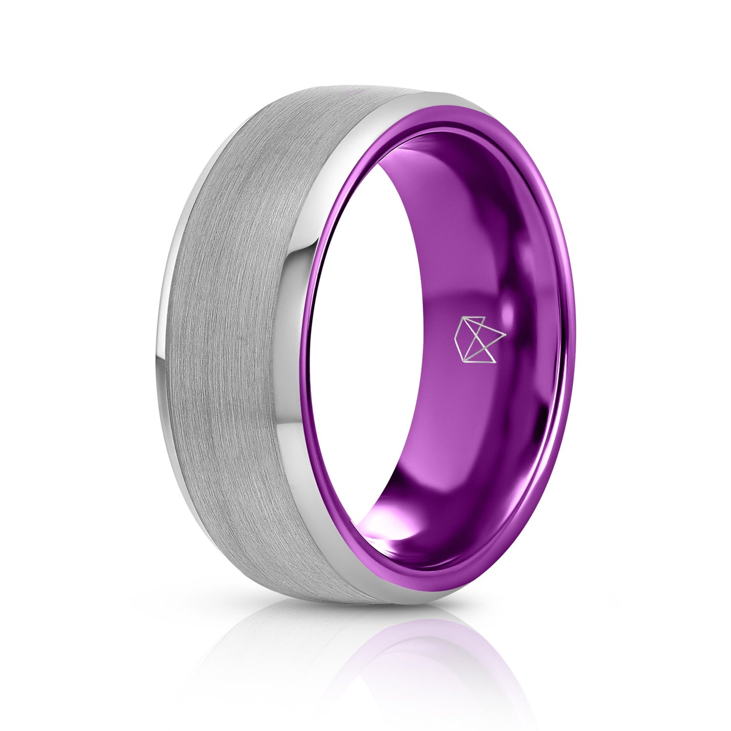 Silver Tungsten Ring - Purple EMBR