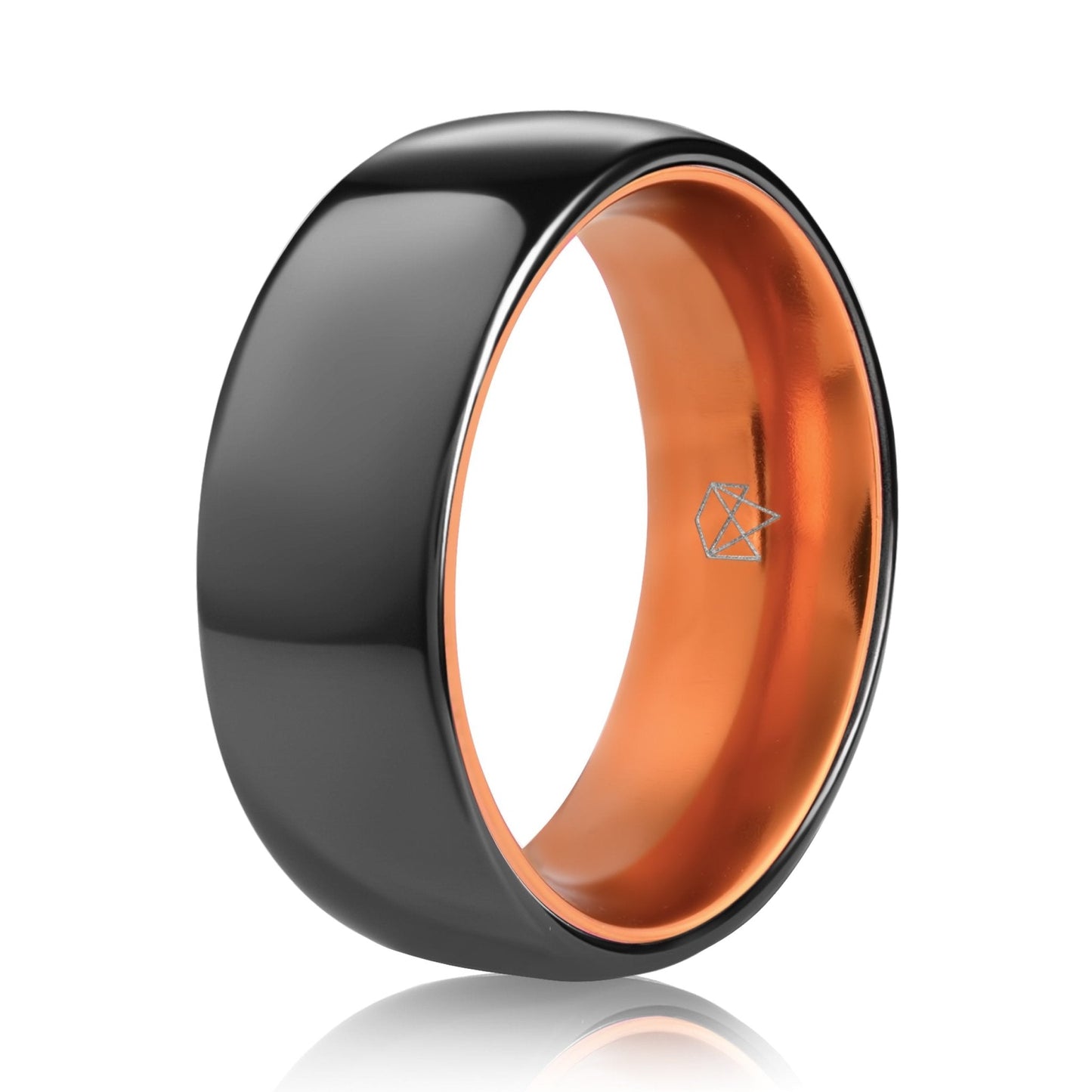 Black Ceramic Ring - Resilient Orange