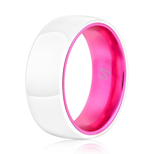 White Ceramic Ring - Resilient Pink