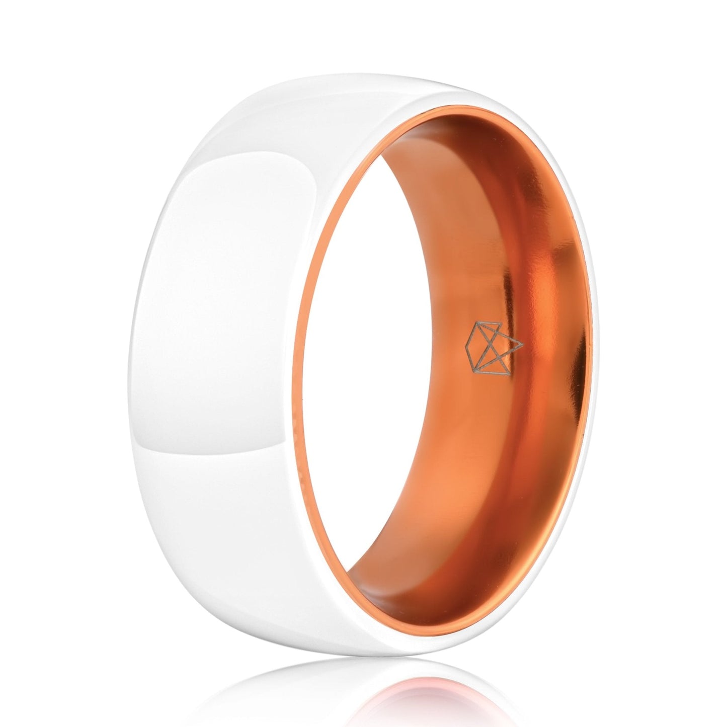 White Ceramic Ring - Resilient Orange