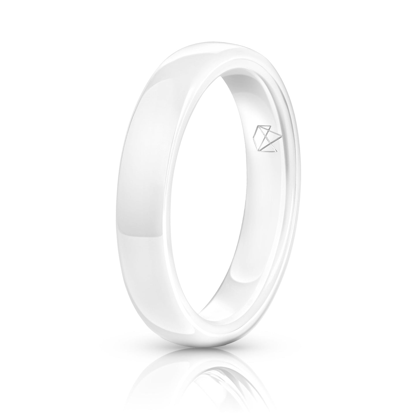 White Ceramic Ring - Minimalist - 4MM