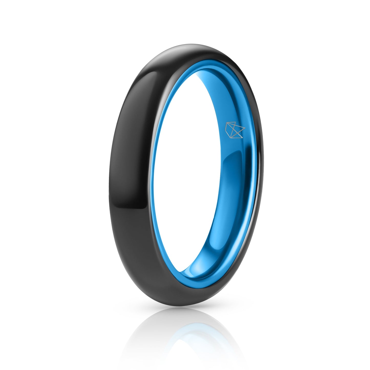 Black Ceramic Ring - Resilient Blue - 4MM