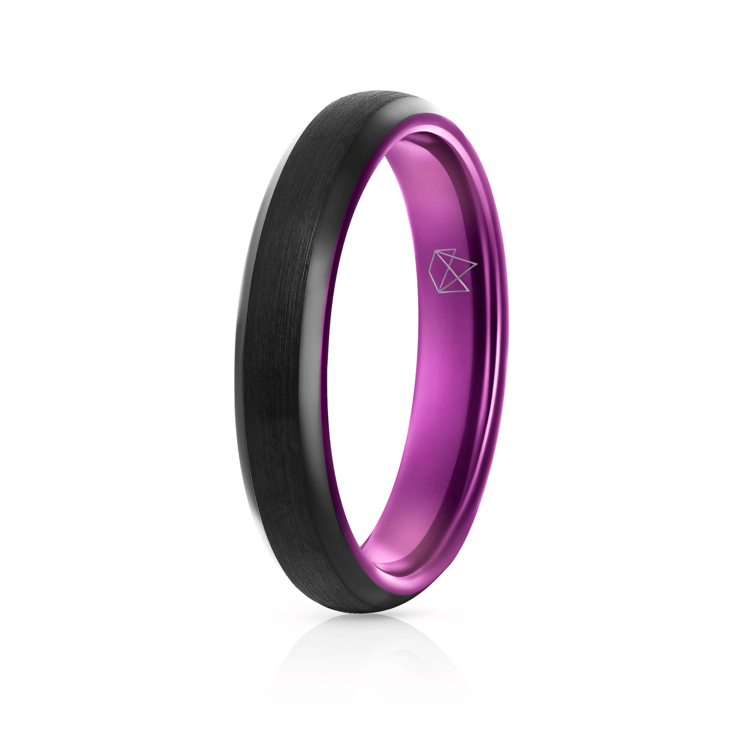 Black Tungsten Ring - Resilient Purple - 4MM