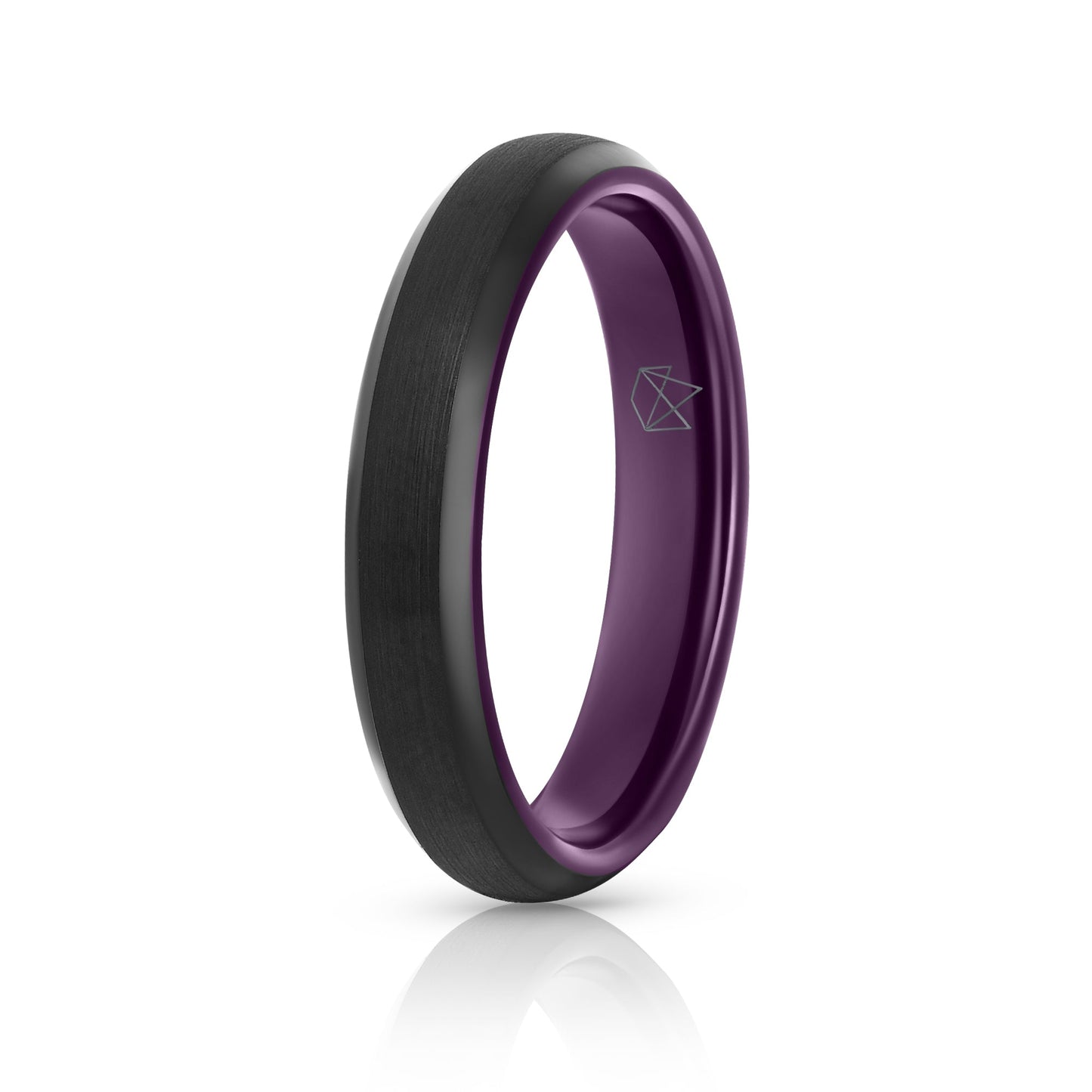 Black Tungsten Ring - Purple EMBR - 4MM