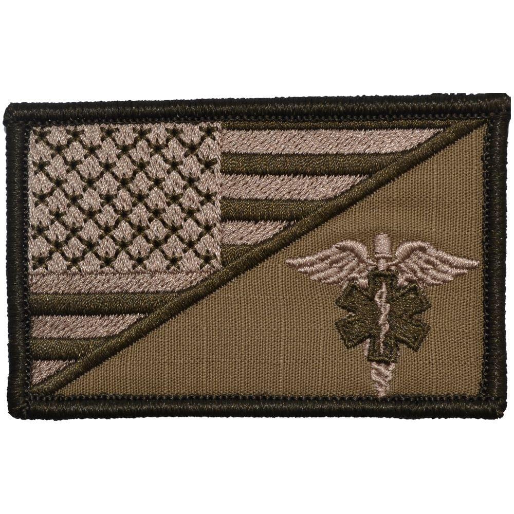 EMT Caduceus Star of Life USA Flag - 2.25x3.5 Patch