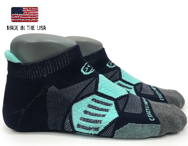 Navy & Mint - Elite Running Socks