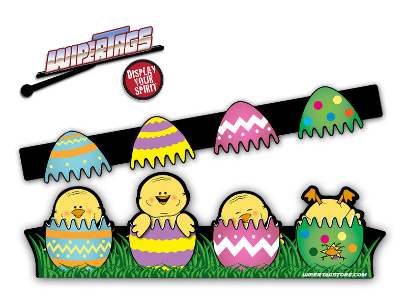 Peep-a-Boo Chicks & Eggs WiperTags & Window Decal