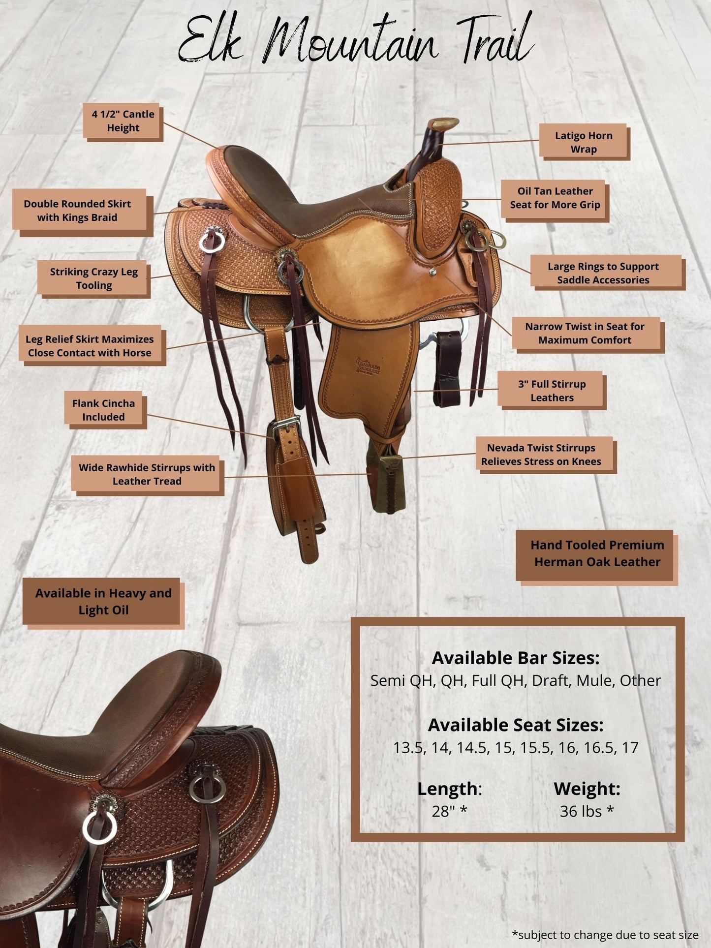 17" Elk Mountain Trail Saddle