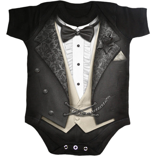 TUXED - Baby Sleepsuit Black