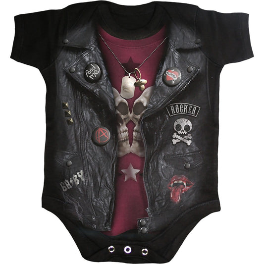 BABY BIKER - Baby Sleepsuit Black