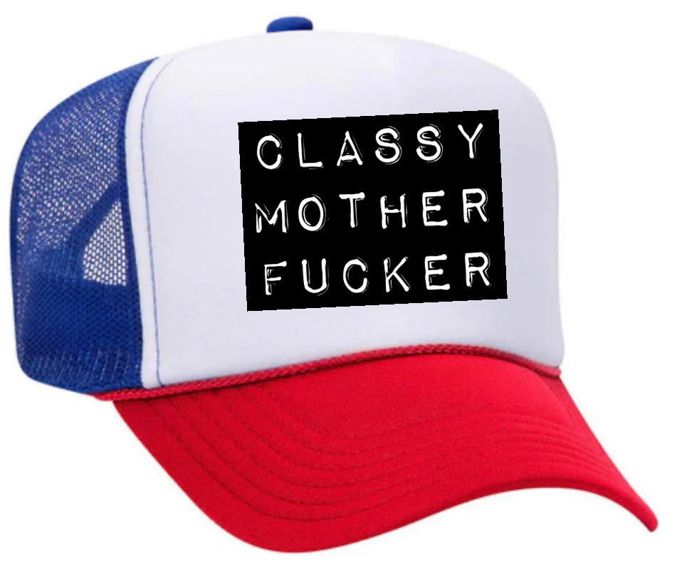 Classy Mother Fucker Block Trucker Hat