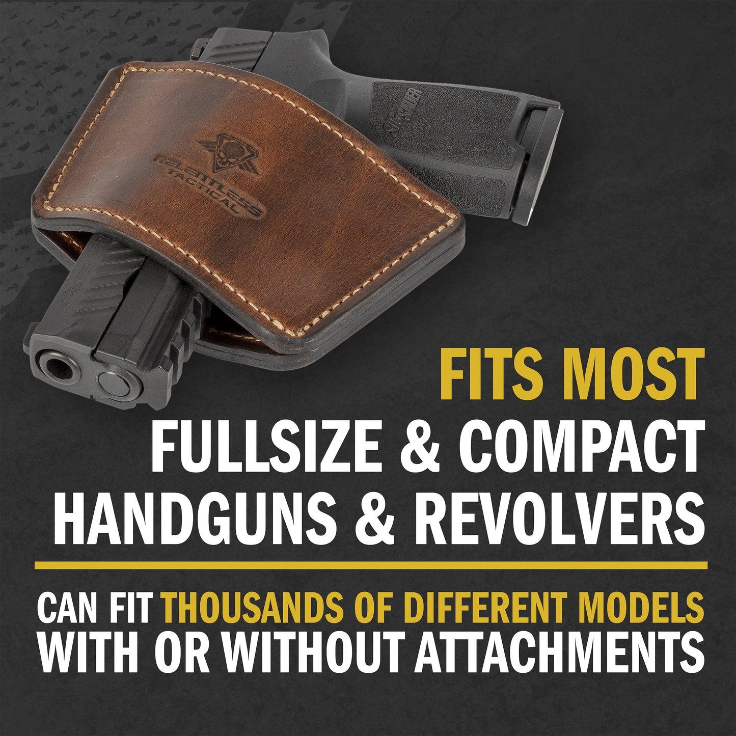 Dual Threat IWB / OWB Universal Belt Slide Holster | Made in USA | Ambidextrous Leather Holster