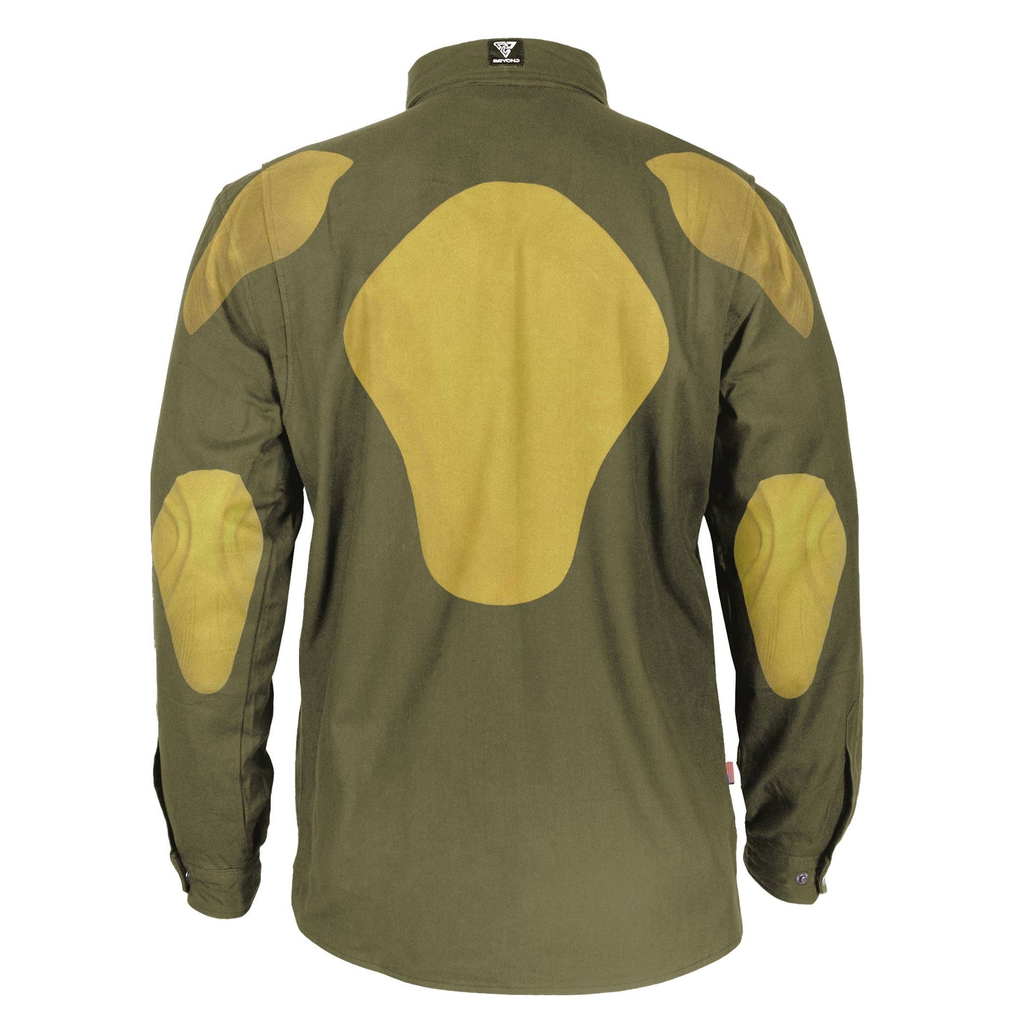 Protective Flannel Shirt - Army Green Solid with Pads