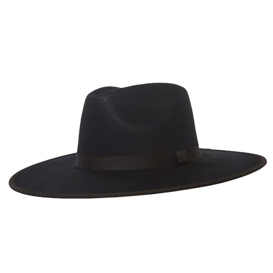 Flat Brim Black - Cotton (Rancher Series)