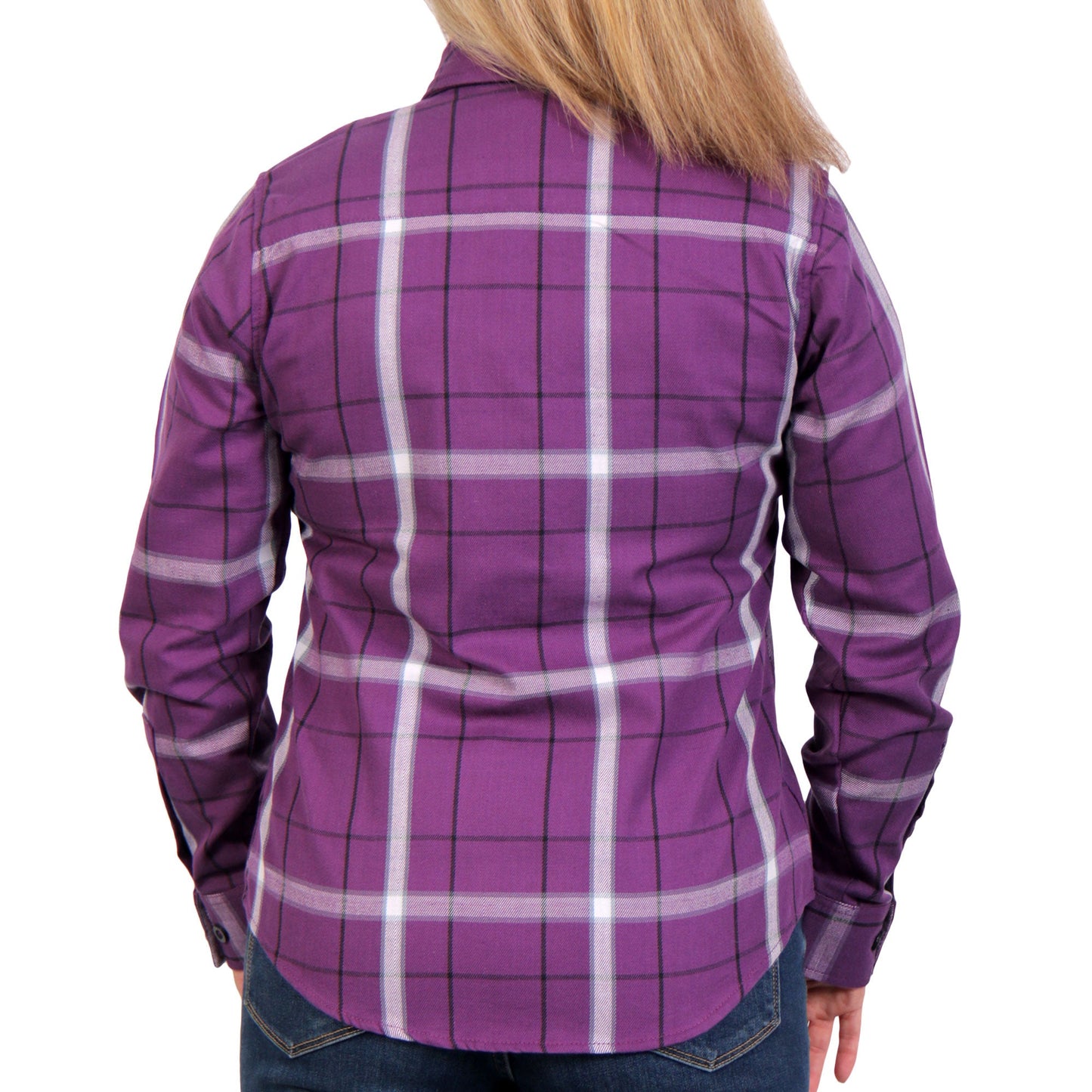 Hot Leathers FLL3010 Ladies 'Purple, White and Black' Flannel Shirt