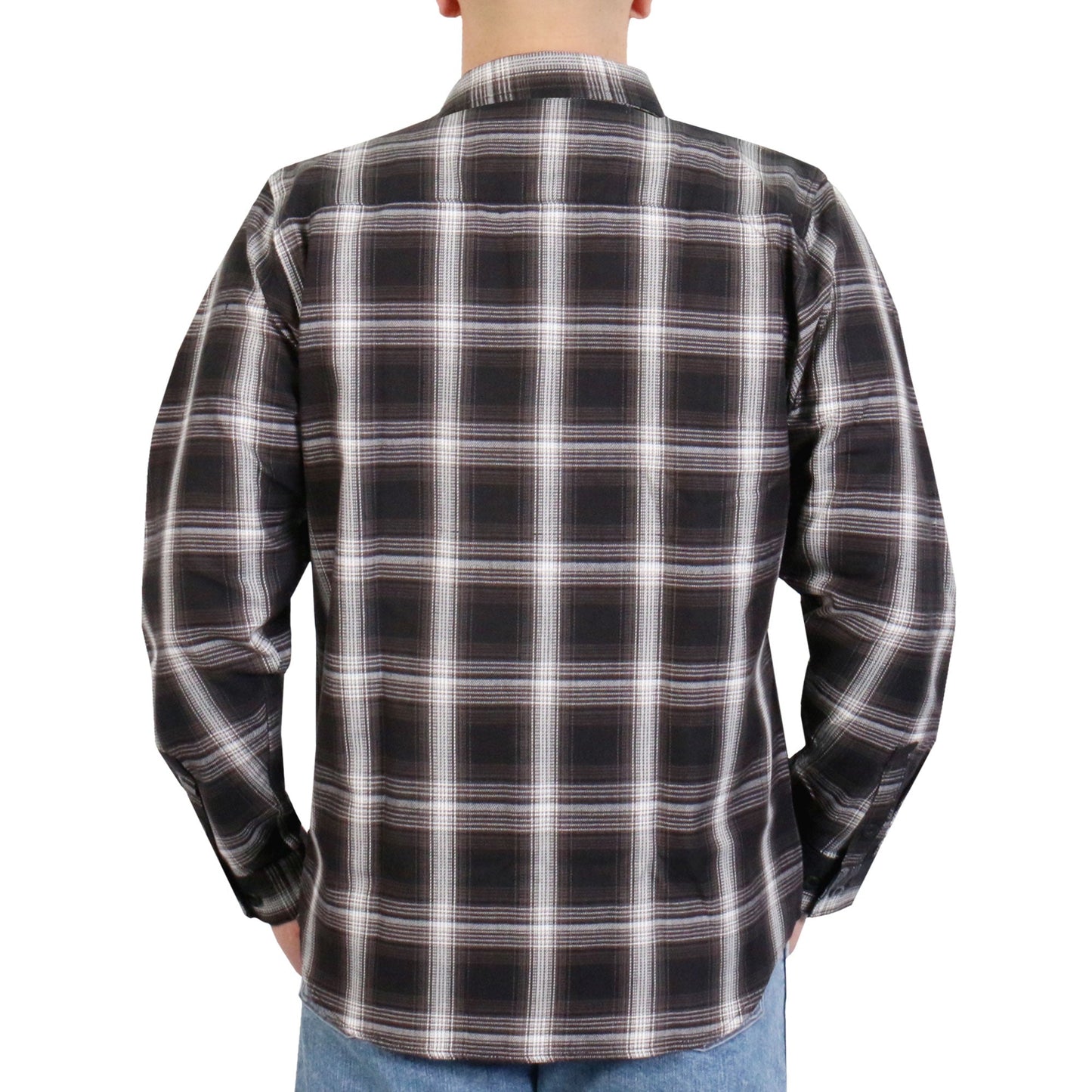 Hot Leathers FLM2023 Men's 'White and Black' Flannel Long Sleeve Shirt