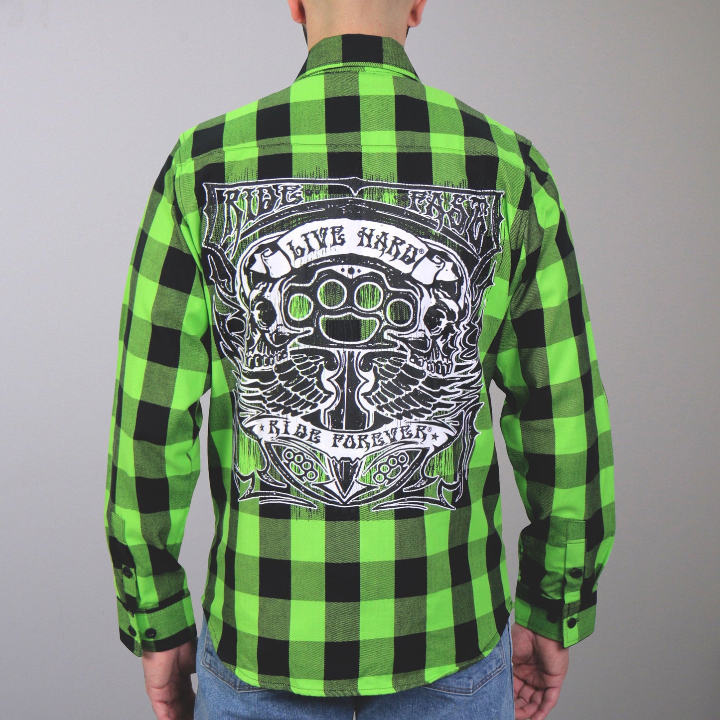 Hot Leathers FLM2106 Men's 'Brass Knuckles' Flannel Long Sleeve Shirt