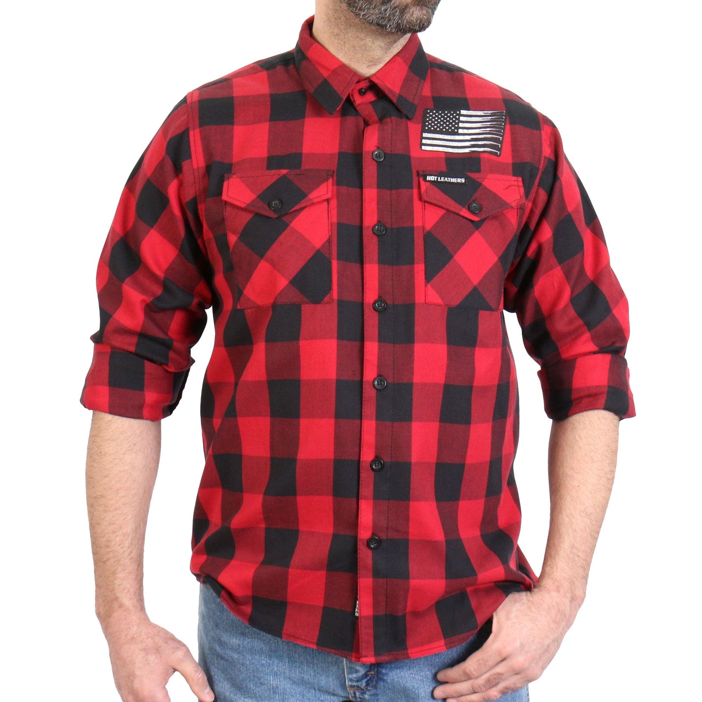 Hot Leathers FLM2110 Men's 'Bullets' Flannel Long Sleeve Shirt