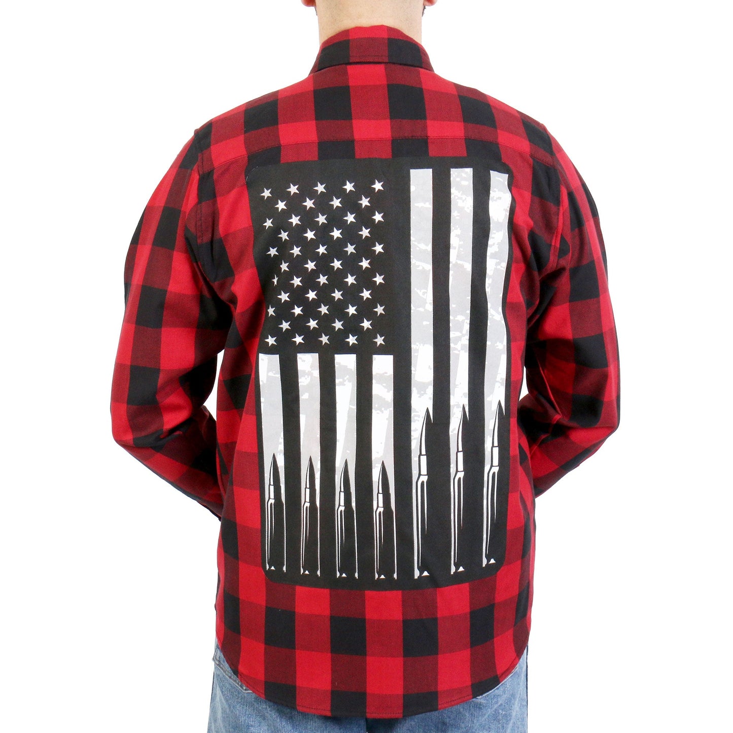 Hot Leathers FLM2110 Men's 'Bullets' Flannel Long Sleeve Shirt