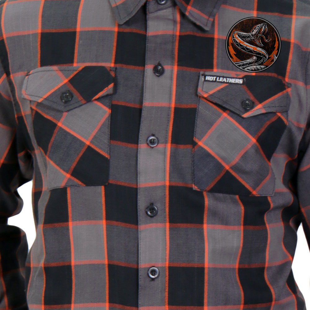 Hot Leathers FLM2111 Men's 'Rattler' Flannel Long Sleeve Shirt