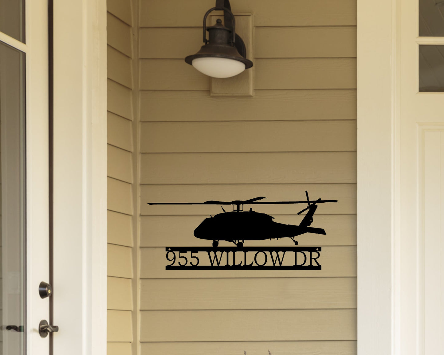 Helicopter UH-60 Black Hawk Personalized Metal Sign