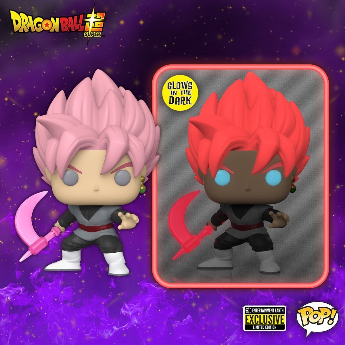 Funko Pop! Animation: Dragon Ball Super - Saiyan Rose Goku Black Glow-in-the-Dark Entertainment Earth Exclusive