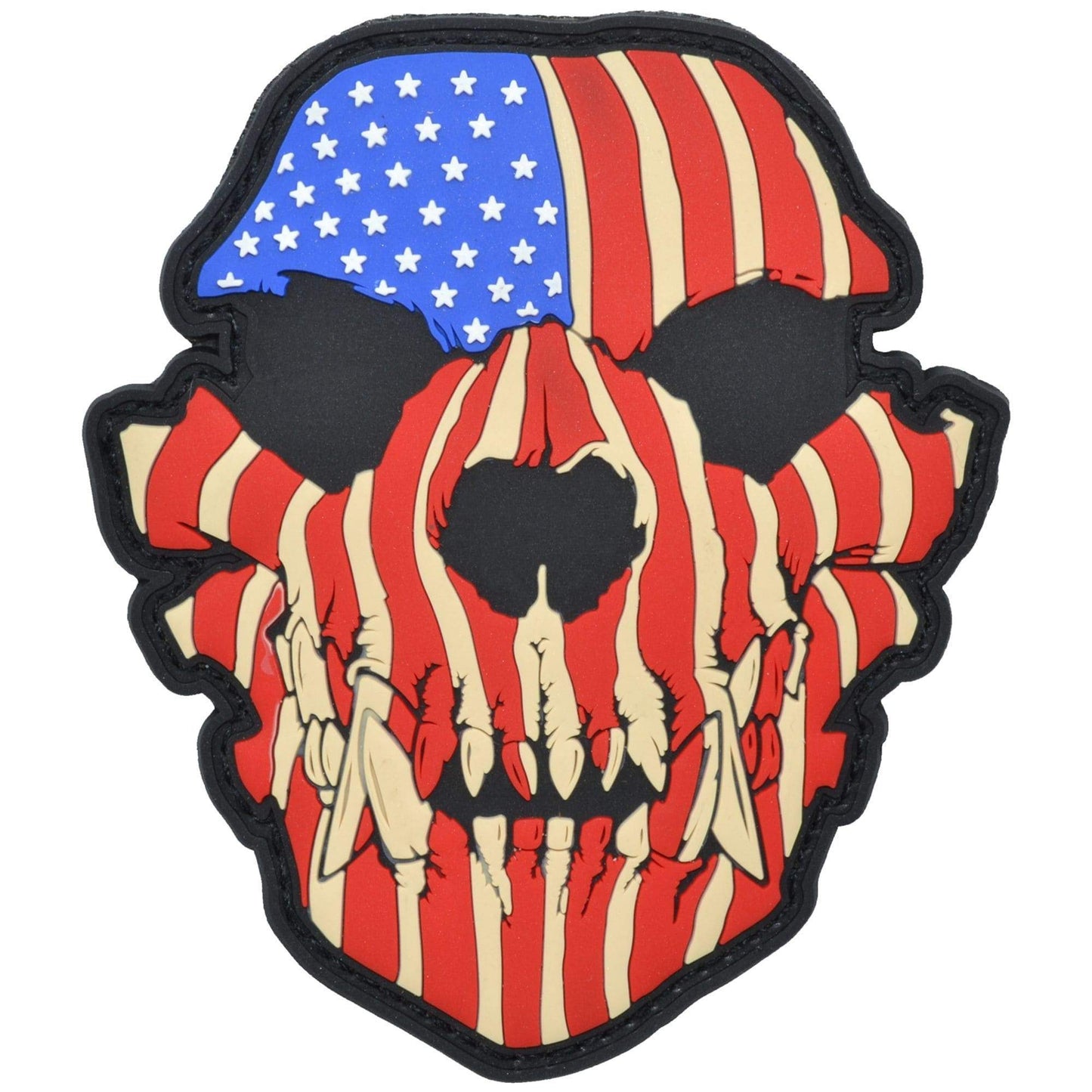 K9 K-9 Dog Canine Skull US Flag - 3x3.5 PVC Patch COLOR or GLOW IN THE DARK