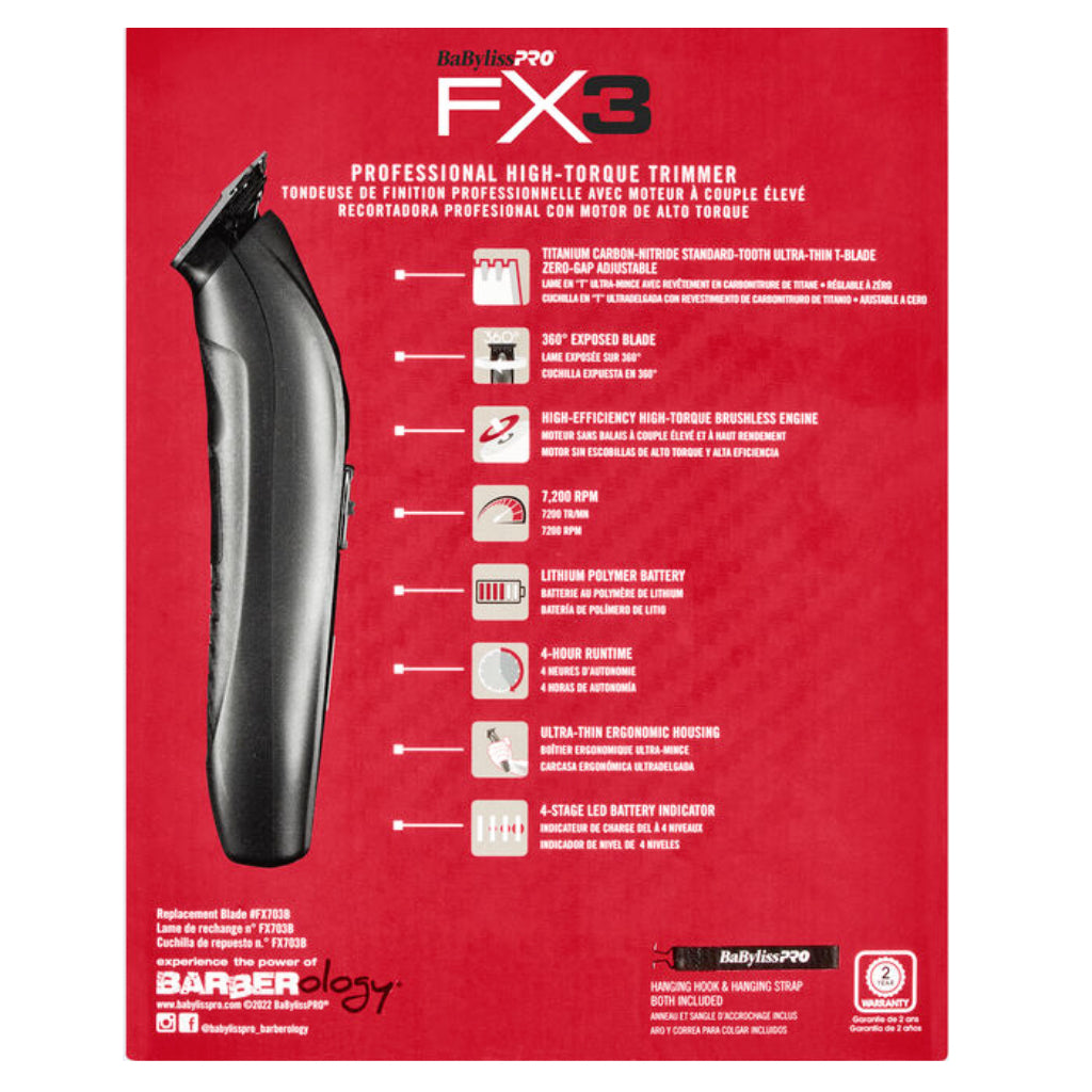 BaBylissPRO FX3 Ferrari-Designed Trimmer - Black