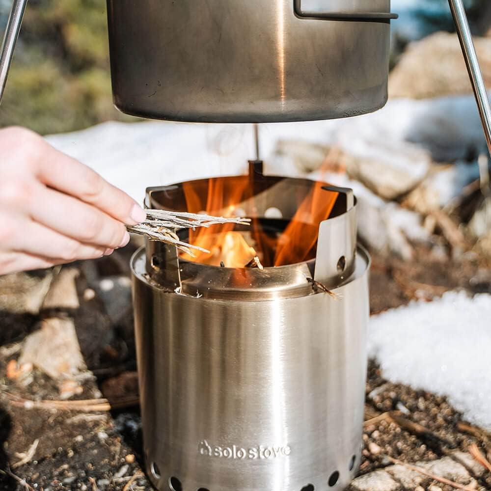 Solo Stove Lite/Titan/Campfire Camping Stove Portable Stove for Backpacking Outdoor Cooking Great Stainless Steel Camping Backpacking Stove Compact Wood Stove Design-No Batteries or Liquid Fuel Canisters Needed