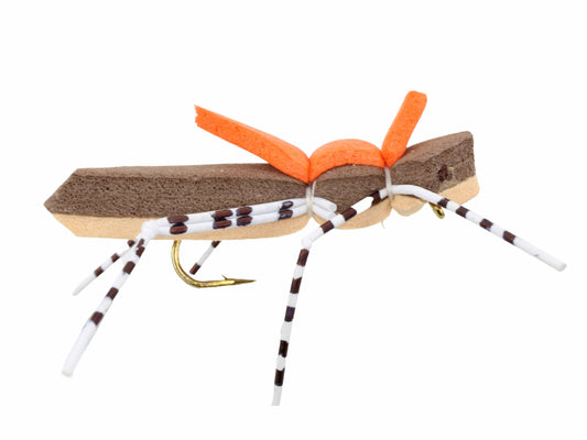 Foam Grasshopper, Size 10 | Brown | Qty. 6 | Wild Water Fly Fishing