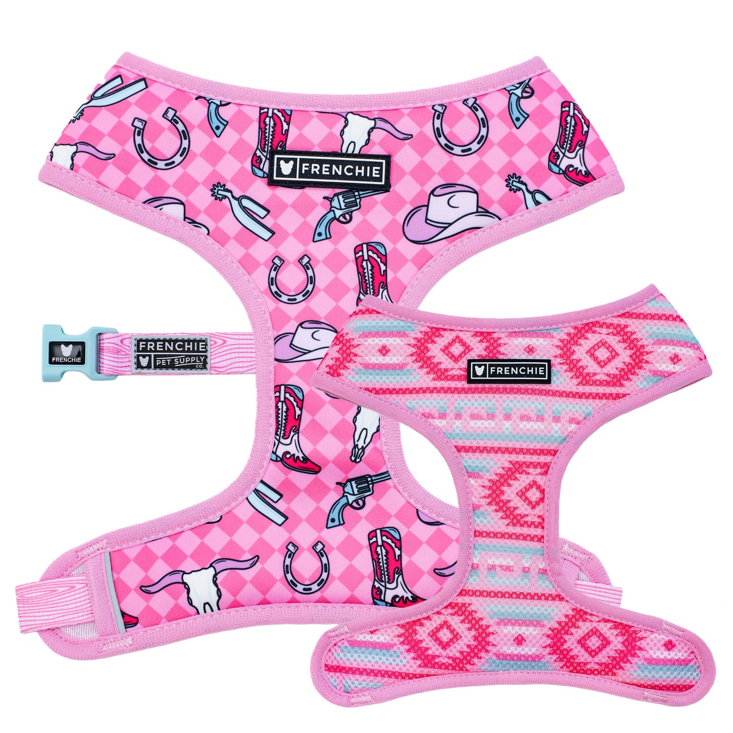 Frenchie Duo Reversible Harness - Wild West- Pink