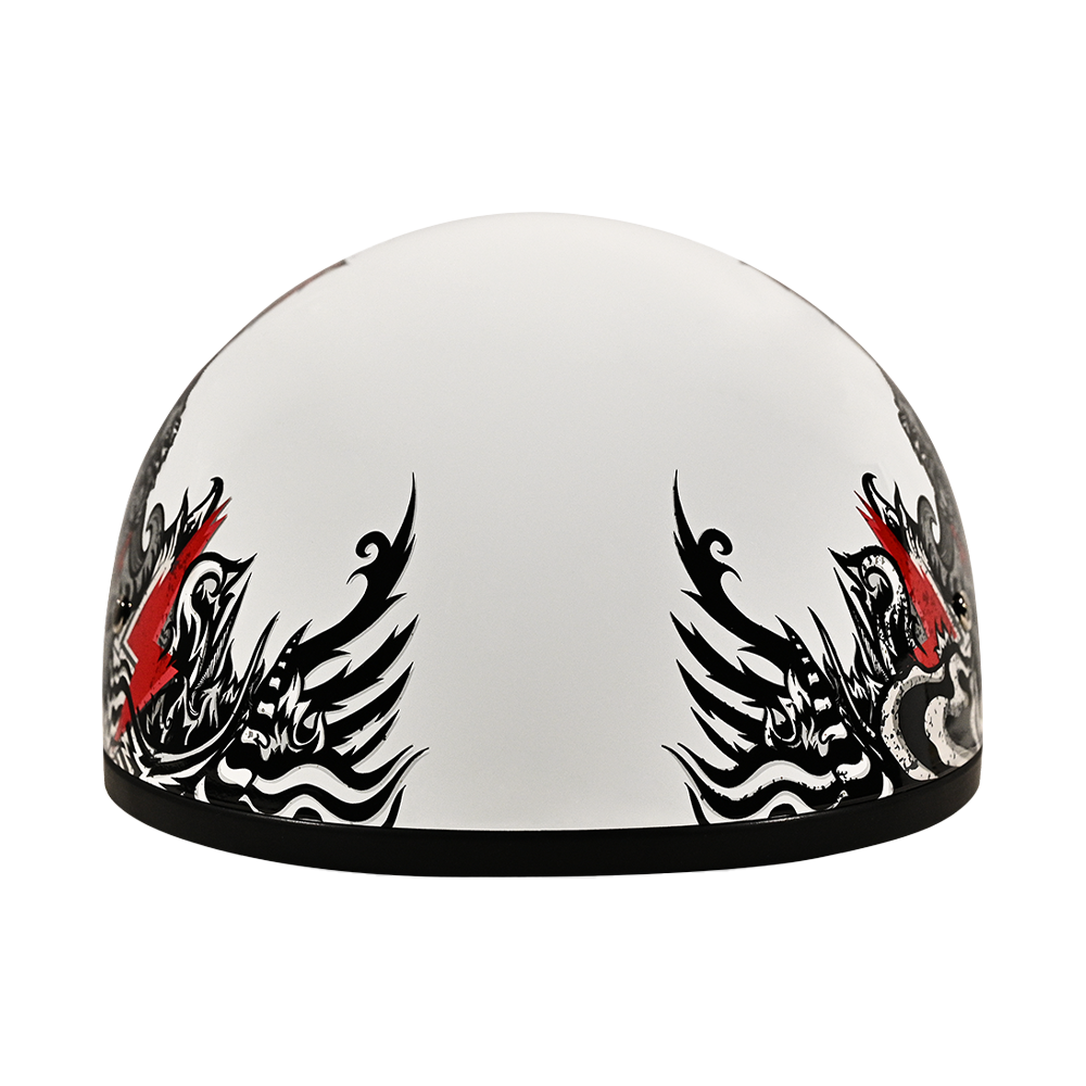 DOT Approved Daytona Motorcycle Half Face Helmet - Skull Cap Graphics for Men & Women, Scooters, ATVs, UTVs & Choppers - W/ Rockin' Reaper