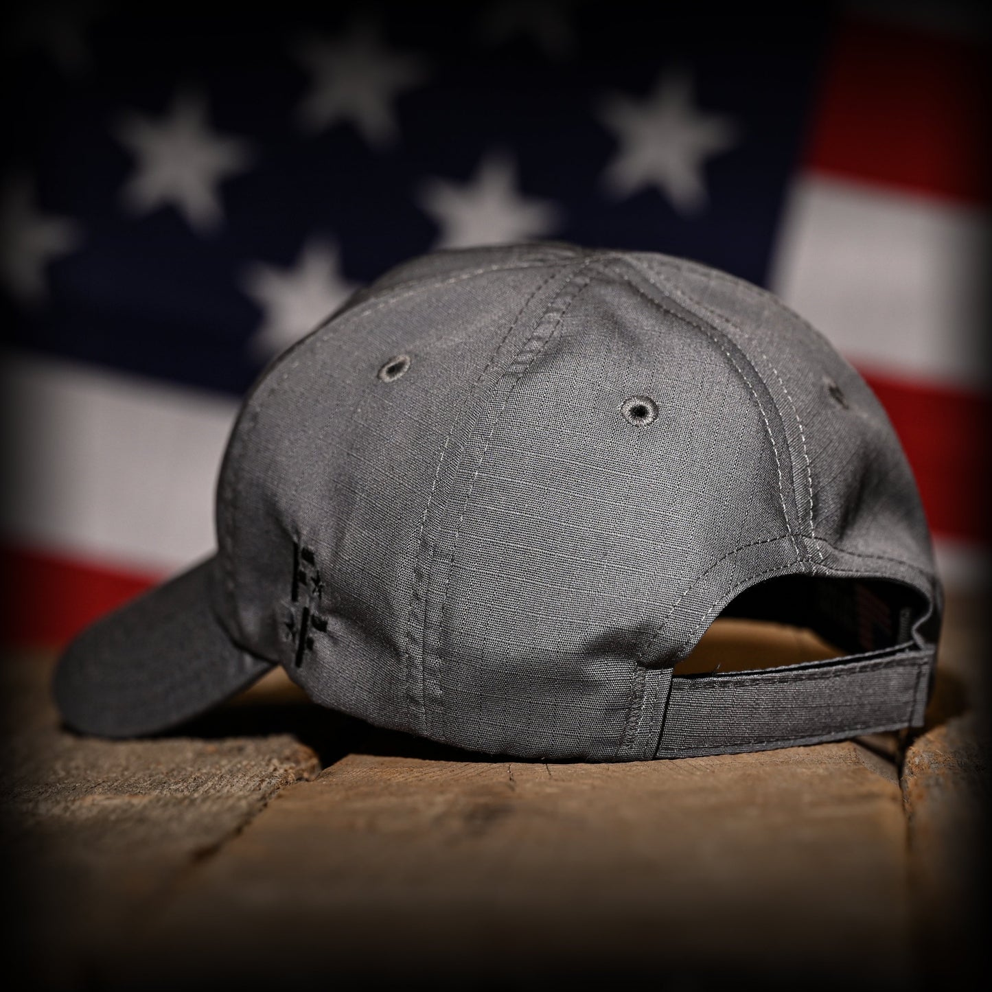 Wolf Grey Full Fabric American Flag Range Hat