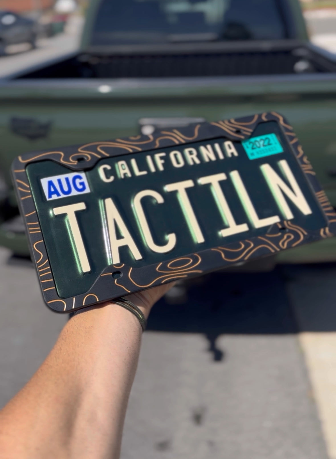 Two-Tone Silicone Topographic License Plate Frame - Anti-Rattle, Anti-Scratch Plate Wrap