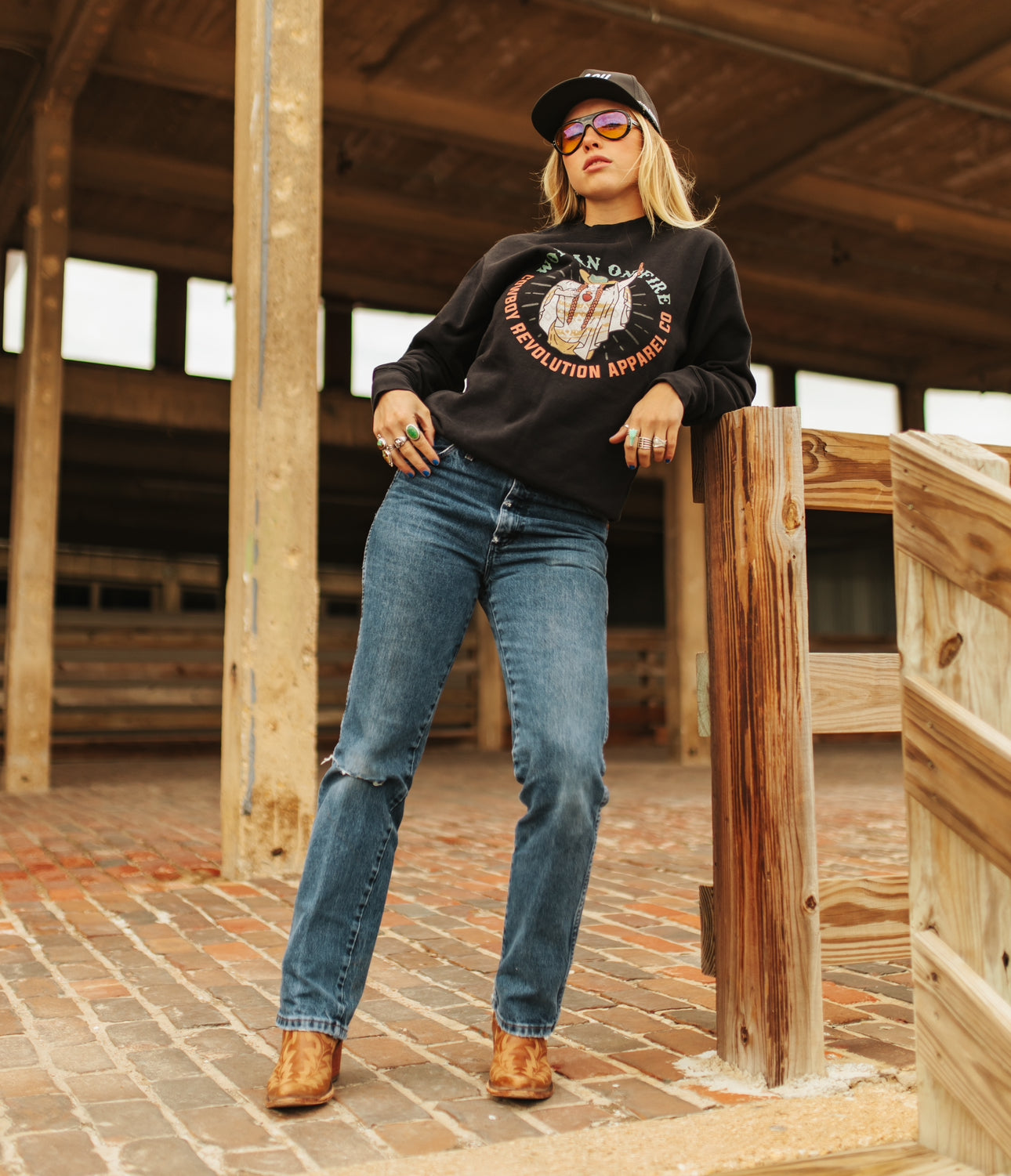 "Woman On Fire" Cowboy Revolution Unisex Premium Sweatshirt