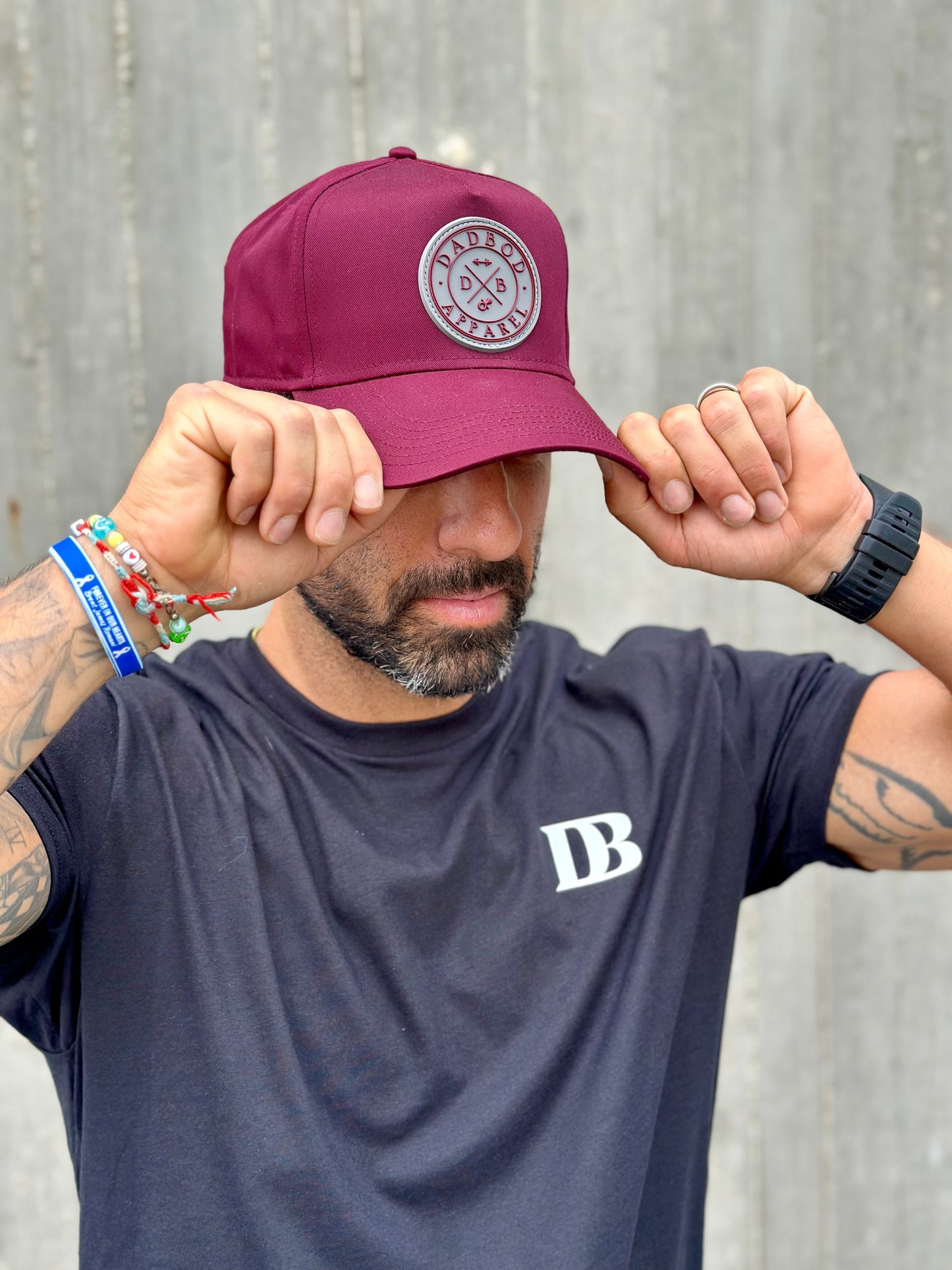 Maroon Curved Bill Snapback (3-D Logo)