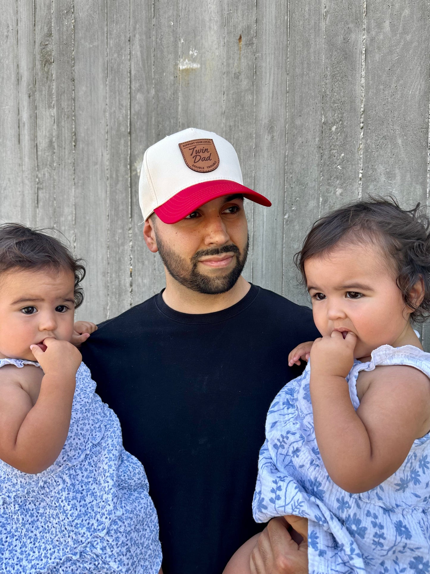 Support Your Local Twin Dad 5 Panel (Cream/Red)