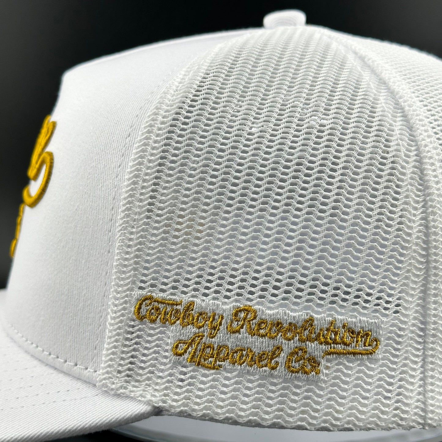 “Cowgirl Hat” Cowboy Revolution White 5-panel Trucker Hat