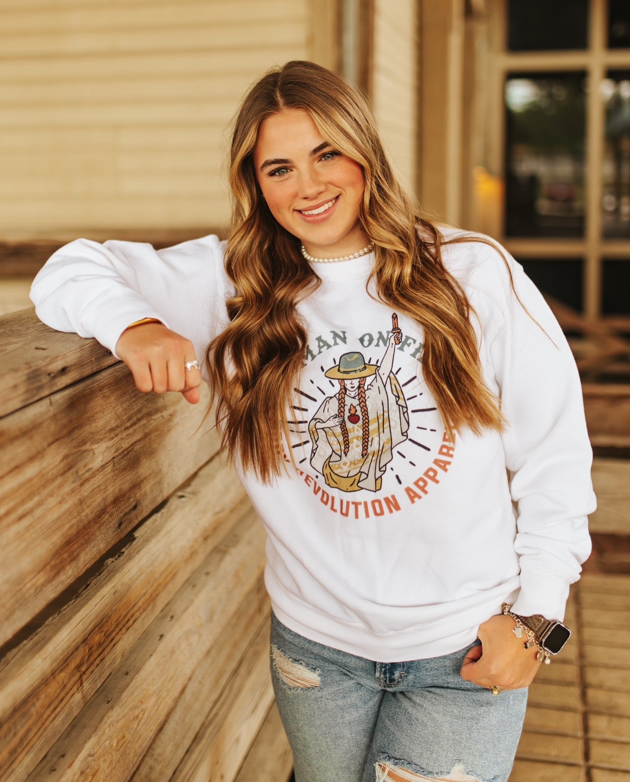 "Woman On Fire" Cowboy Revolution Unisex Premium Sweatshirt