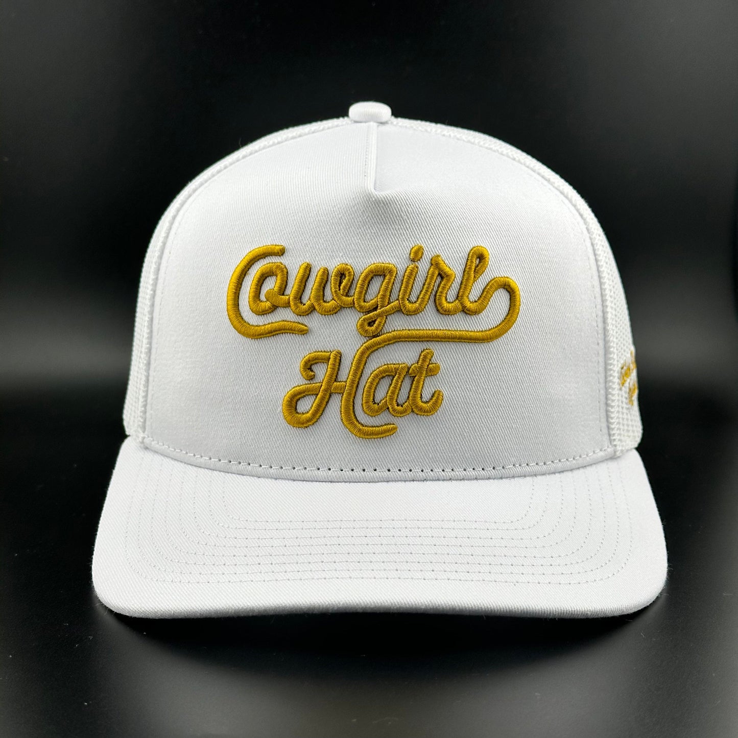 “Cowgirl Hat” Cowboy Revolution White 5-panel Trucker Hat