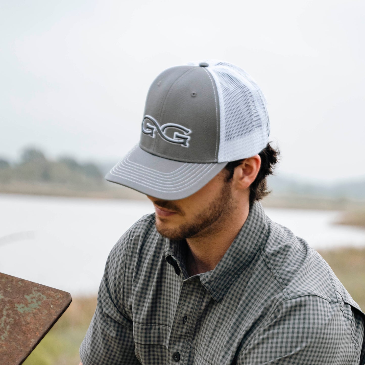 GunMetal Cap | White MeshBack