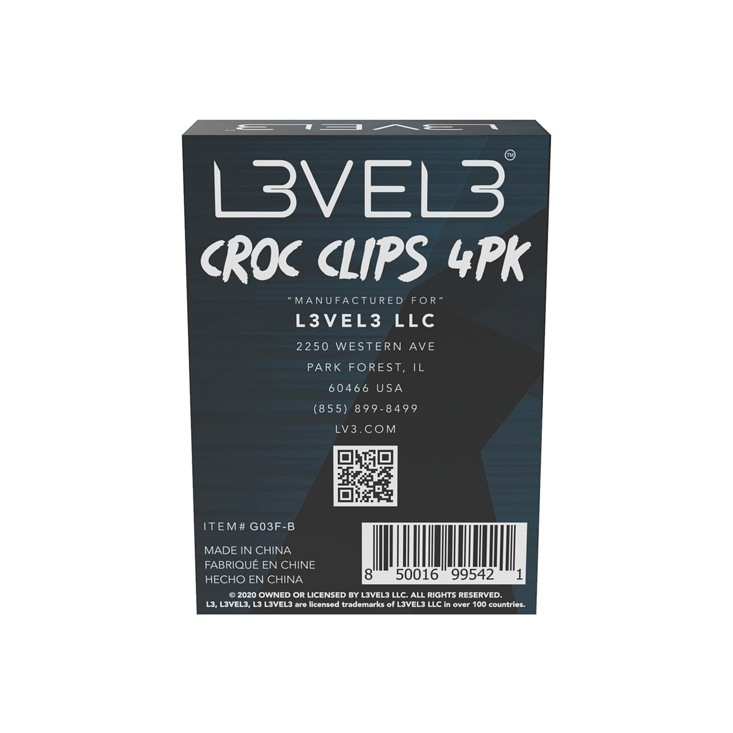 Level 3 Hair Croc Clips-4 Pack