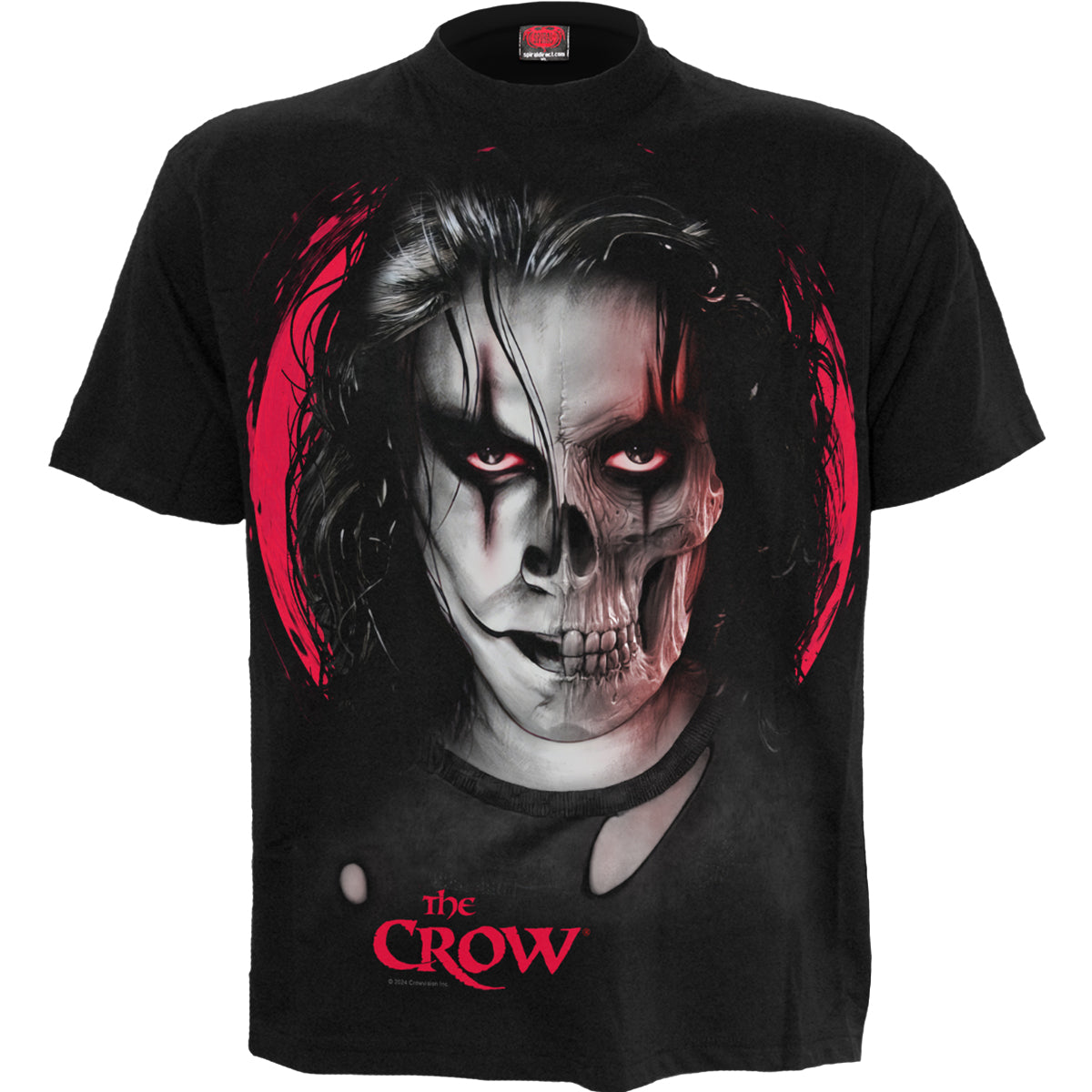 THE CROW - SKULL FACE - Front Print T-Shirt Black