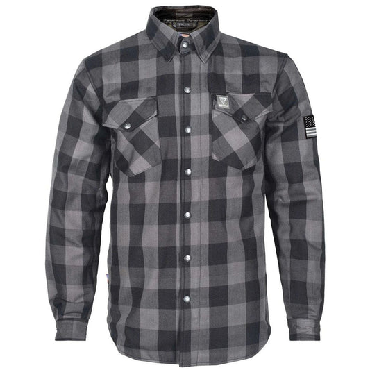 Protective Flannel Shirt - Grey Checkered with Pads