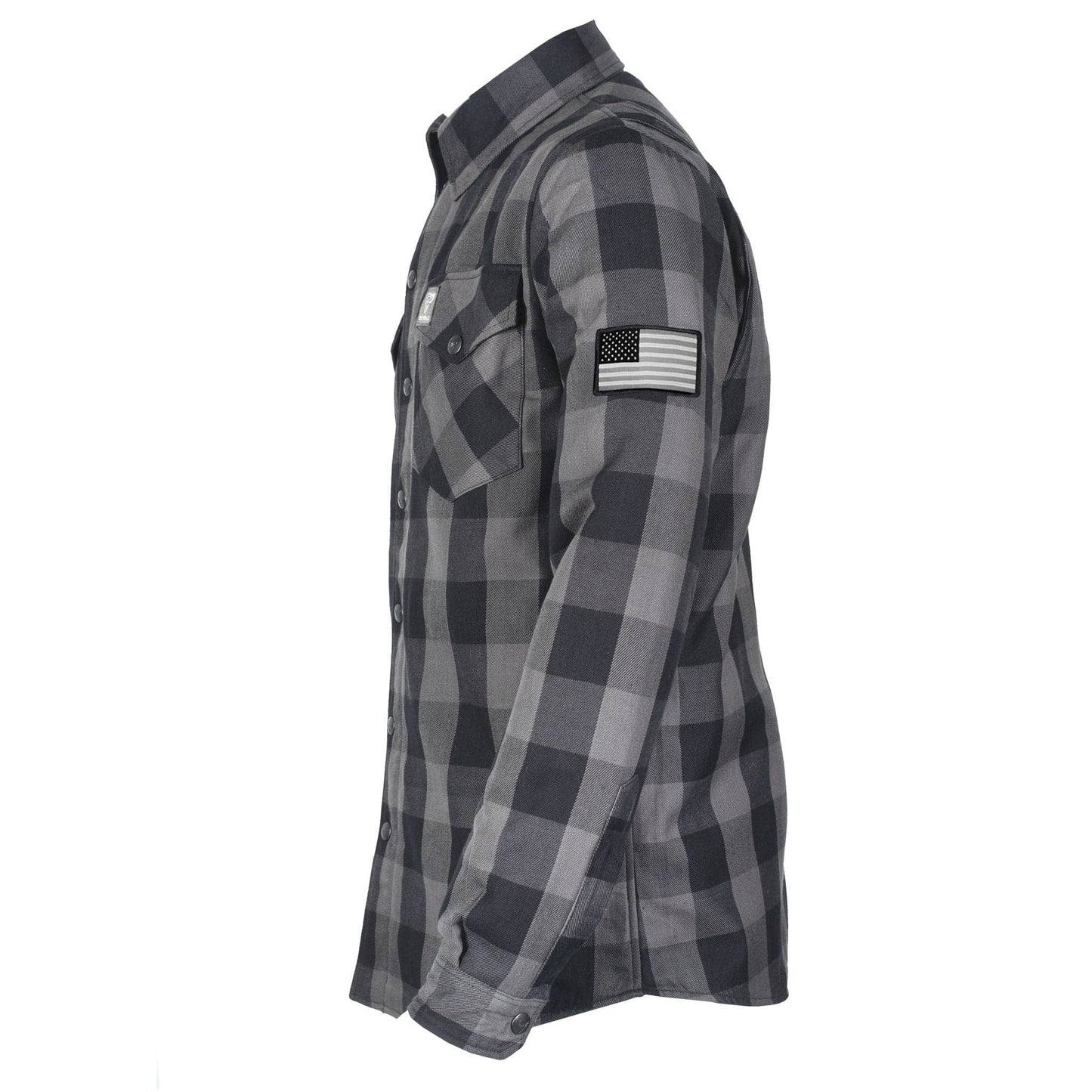 Protective Flannel Shirt - Grey Checkered with Pads