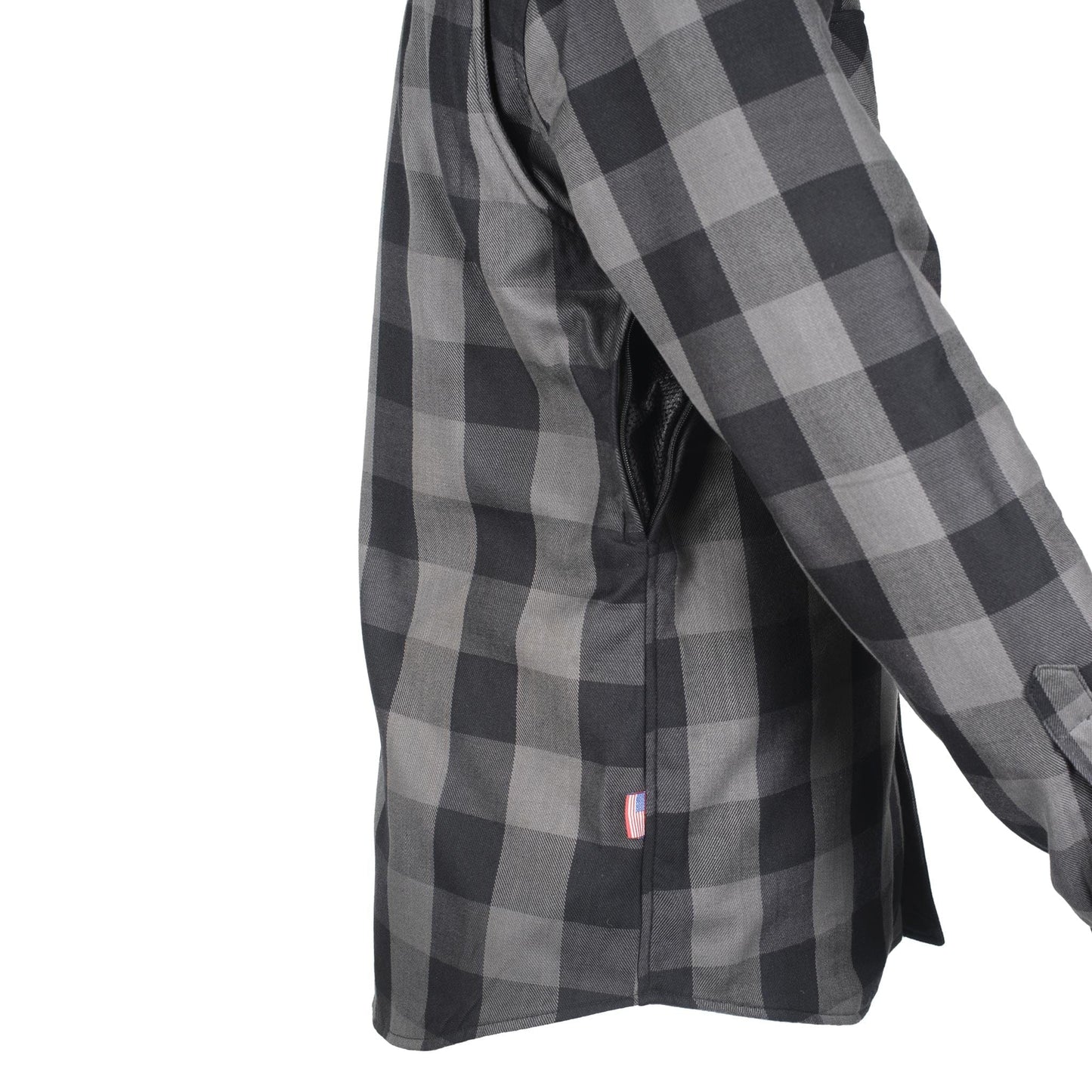 Protective Flannel Shirt - Grey Checkered with Pads