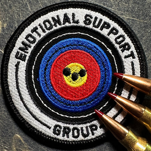 Emotional Support Group 2.0 - 3 Inch Round Embroidered Patch with Hook Fastener - Made in America