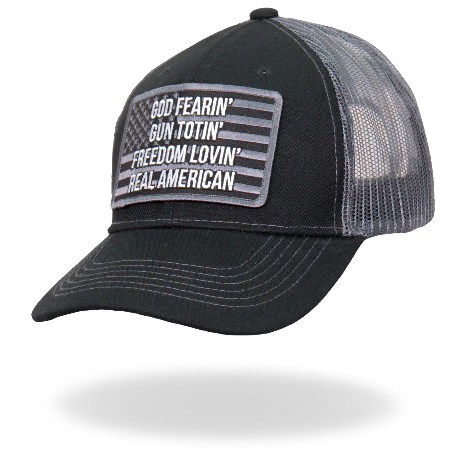 Hot Leathers GSH1032 God Fearing Gun Trucker Hat